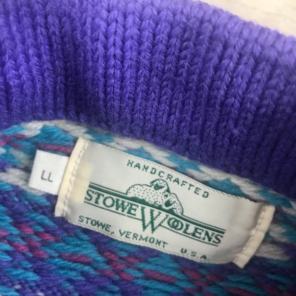 Vintage Stowe Woolens Mock Knit Wool Sweater - Picture 2 of 8